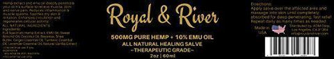 Hemp Pain Cream Salve - 500mg Hemp Extract and 10% Emu Oil - Fast Muscle and Joint Pain Relief. 2oz
