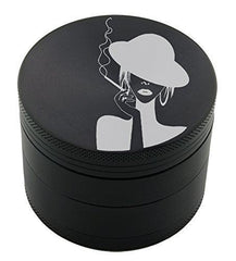 Micro Crusher Inc Smoking Girl Laser Etched Design 4pcs Large Size Herb Grinder With FREE Scraper Item # ETCH-G020817-1