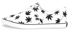 Hipster Mens Marijuana Weed Leaf Skate Shoe,White,9 D(M) US