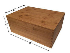 Blake & Lake Wood Stash Box with Rolling Tray - Wood Stash Box w/Storage - Rolling Tray Stash Box - Premium Quality Dovetail Design Discrete Wooden Stash Boxes (Natural)