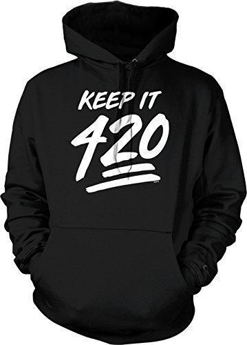 NOFO Clothing Co Keep It 420, 4:20, Four Twenty Hooded Sweatshirt, S Black