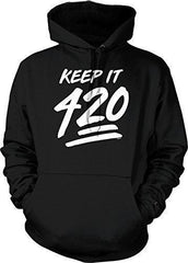 NOFO Clothing Co Keep It 420, 4:20, Four Twenty Hooded Sweatshirt, S Black