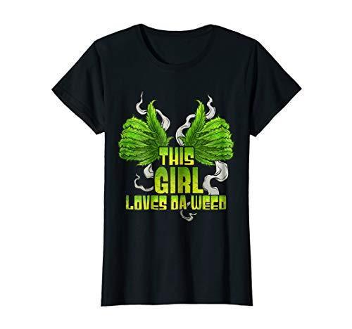 Womens This Girl Loves Da Weed T-Shirt | Funny Cannabis THC CBD