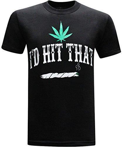 tees geek I'd Hit That Marijuana 420 Pot Weed Stoner Men's Funny T-Shirt