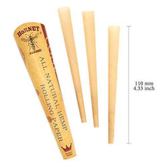 HORNET 72 Pre-Rolled Cones Natural Hemp King Size Organic Cigarette Rolling Papers with Tips-24 Packs of 3 Cones (110mm)