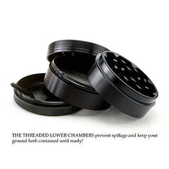 Herb Grinder Deluxe Edition by Free Spirit, 4 Piece 2.5 Inch Superior Quality Aluminum