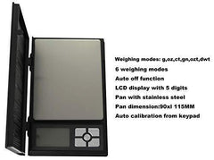 NVTED Digital Pocket Scale, 2000grams in 0.1g Notebook shaped Mini Size Stainless Steel Digital Pocket Scales for Kitchen, Jewellery Shop,Laboratory