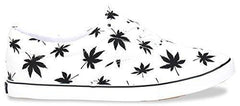Hipster Mens Marijuana Weed Leaf Skate Shoe,White,9 D(M) US