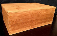 Blake & Lake Wood Stash Box with Rolling Tray - Wood Stash Box w/Storage - Rolling Tray Stash Box - Premium Quality Dovetail Design Discrete Wooden Stash Boxes (Natural)