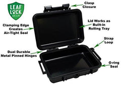 RAW Black Rolling Papers 1 1/4 (6 Packs), Pre Rolled Tips (3 Packs), Roller, Hemp Wick, Magnifier Card with RPD Grinder, Leaf Lock Gear Airtight Carrying Case and Smell Proof Pouch - Bundle - 15 Items