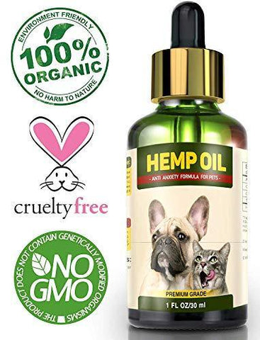 Hemp Oil for Dogs and Cats - Full Spectrum Hemp Extract - 500mg - All Natural Pain Relief for Dogs & Cats, Calming, Stress & Anxiety Support, Wellness, Hip & Joint Health - Easily Apply to Treats