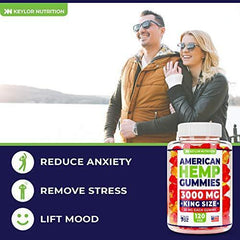 Keylor Nutrition Premium Hemp Gummies – 3000 MG – All Natural Ingredients - Relief for Stress, Inflammation, Pain, Sleep, Anxiety, Depression – Vitamins & Omega 3,6,9 – Made in The USA - 120 pcs