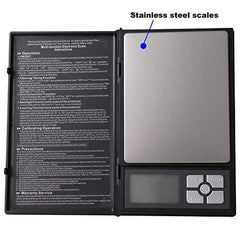 NVTED Digital Pocket Scale, 2000grams in 0.1g Notebook shaped Mini Size Stainless Steel Digital Pocket Scales for Kitchen, Jewellery Shop,Laboratory