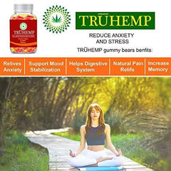 Premium Full Spectrum Hemp Extract Peach Ring Gummies - for Pain Relief and Anti-Anxiety Support - 500MG Total, 25MG Each - All-Natural Ingredients- Promotes Relaxation & General Good Health