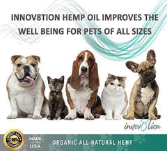 innov8tion Hemp Oil for Dogs and Cats | 750 mg | Relieve Your Pets Arthritis, Joint Pain, Muscle Spasm, and Anxiety | All-Natural | Safe and Easy to Use | Non-Toxic | Grown in The USA | 1 oz
