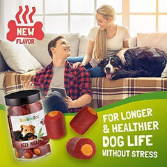 CeeBeeDoo Dog Treats with Hemp Oil for Pain Relief & Anxiety – Healthy & Tasty Hemp Treats for Dogs – Natural Pet Hemp Chews Dog Calming Treats for Small & Large Dogs, (Beef Flavored)