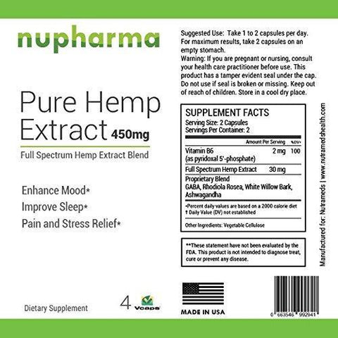 Pure Hemp Gummies - 15mg per Gummy - Organic Full Spectrum Hemp Extract- Hemp Oil Gummy Bears Promote Relief from Stress, Anxiety, Pain, Nausea- Sleep Better by Nupharma (450 mg (30 Count))