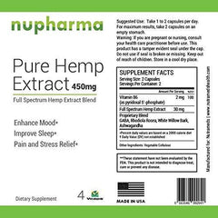 Pure Hemp Gummies - 15mg per Gummy - Organic Full Spectrum Hemp Extract- Hemp Oil Gummy Bears Promote Relief from Stress, Anxiety, Pain, Nausea- Sleep Better by Nupharma (450 mg (30 Count))
