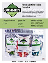 20ct Premium Hemp Gummies Watermelon Flavor- 50mg per Gummy Ring (1000 mg per Bag) - Organic Hemp - 0% THC - Relief for Stress, Pain, Inflammation, Anxiety, Depression, Nausea, Omega 3,6,9 and More
