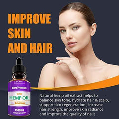 Hemp Oil Drops 1500mg, 100% Pure Natural Ingredients Full Spectrum Co2 Extracted, Anti-inflammatory, Help Reduce Stress, Anxiety and Pain, Vegan Vegetarian Friendly