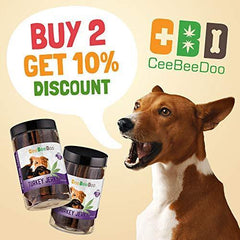 CeeBeeDoo Dog Treats with Hemp Oil for Pain Relief & Anxiety – Healthy & Tasty Hemp Treats for Dogs – Natural Pet Hemp Chews Dog Calming Treats for Small & Large Dogs, (Turkey Jerky)