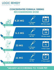 LOGIC REMEDY (1000mg) Organic Hemp Extract & Essential Oil Blend & Omega-3,6,9 Fatty Acids for Dogs & Cats/ Vegan/Peaceful Buddy Fights Stress, Separation Anxiety & Improves Hip Joint Health