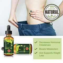 Hemp Oil for Pain Relief, Relieve Inflammation, Stress Support, Anti Anxiety, 100% Pure Organic Hemp Extract Oil (1000mg)