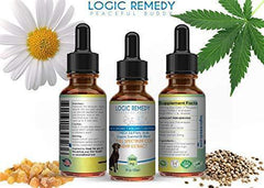 LOGIC REMEDY (1000mg) Organic Hemp Extract & Essential Oil Blend & Omega-3,6,9 Fatty Acids for Dogs & Cats/ Vegan/Peaceful Buddy Fights Stress, Separation Anxiety & Improves Hip Joint Health