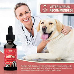 Hemp Oil for Dogs & Cats (500mg) - Rich Organic Full Spectrum Hemp Extract for Pets | Separation Anxiety Relief for Dog & Cat | Calming Joint Support & Natural Pain Relief | 100% Safe - Made in USA