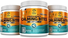 Calming Treats For Dogs - Anxiety Composure Relief with Suntheanine - Organic Kelp & Valerian Root + L Tryptophan for Dog Stress & Separation Aid in Fireworks, Thunder + Chewing & Barking - 90 Chews