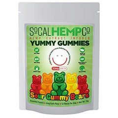 SoCalHempCo – Yummy Gummies – 50mg Hemp Extract Infused Gummy Candy – Sour Gummy Bears – Assorted Flavors
