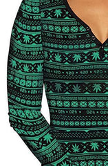 High Demand Women's Black Green Knit Jersey Onesie-M