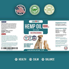 Hemp Oil for Dogs and Cats - 500 mg - Anxiety Relief for Dogs Cats - Hemp Dog - Pet Hemp Oil - 100% Organic Hemp Dog Treats Grown and Extracted in USA for all Pets