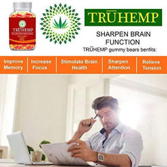 Premium Full Spectrum Hemp Extract Peach Ring Gummies - for Pain Relief and Anti-Anxiety Support - 500MG Total, 25MG Each - All-Natural Ingredients- Promotes Relaxation & General Good Health