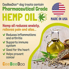 CeeBeeDoo Dog Treats with Hemp Oil for Pain Relief & Anxiety – Healthy & Tasty Hemp Treats for Dogs – Natural Pet Hemp Chews Dog Calming Treats for Small & Large Dogs, (Chicken Balls)