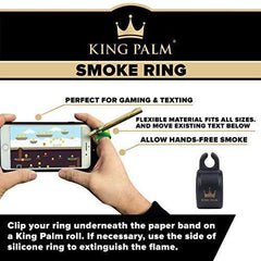King Palm Bundle - Tobacco & Chemical Free Super Slow Burning 100% Real Leaf King Rolls (2) + Slim Rolls (3) + 10” X 8” Metal Rolling Tray + Smoke Clip (1) + Smoke Ring (1) + Snuffer (1)