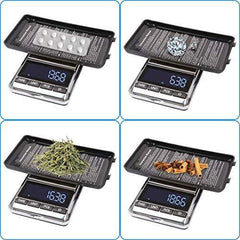 Pocket Food Scales Portable Jewelry Scale 500g/0.01g - Digital Jewelers Scale Black Electronic LCD - Kitchen Scale Stainless Steel body Mini Coffee Scale, Battery Included (500gx0.01g)