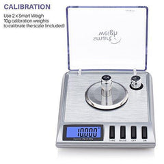 Smart Weigh High Precision Digital Milligram Jewelry Scale, 20 x 0.001g, Calibration Weights and Tweezers Included.