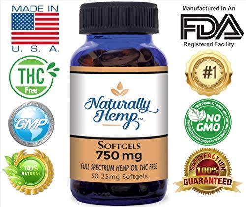 Naturally Hemp Oil 750mg Bottle - Certified Organic - Relief for Stress, Inflammation, Pain, Sleep, Anxiety, Depression, Nausea - Rich in Vitamin E, Vitamin B, Omega 3,6,9 and More!
