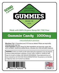 20ct Premium Hemp Gummies Watermelon Flavor- 50mg per Gummy Ring (1000 mg per Bag) - Organic Hemp - 0% THC - Relief for Stress, Pain, Inflammation, Anxiety, Depression, Nausea, Omega 3,6,9 and More