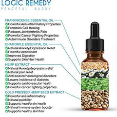 LOGIC REMEDY (1000mg) Organic Hemp Extract & Essential Oil Blend & Omega-3,6,9 Fatty Acids for Dogs & Cats/ Vegan/Peaceful Buddy Fights Stress, Separation Anxiety & Improves Hip Joint Health