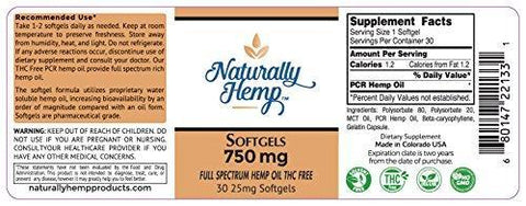 Naturally Hemp Oil 750mg Bottle - Certified Organic - Relief for Stress, Inflammation, Pain, Sleep, Anxiety, Depression, Nausea - Rich in Vitamin E, Vitamin B, Omega 3,6,9 and More!