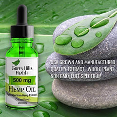 Hemp Oil 500MG Full Spectrum Premium Hemp Oil for Pain Anxiety, Stress and Inflammation. Aides Mood Sleep Skin & Hair. Organic Vegan Non-GMO Orange Flavor 1 Fl Oz Low Intro Price