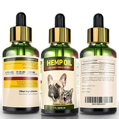 Hemp Oil for Dogs and Cats - Full Spectrum Hemp Extract - 500mg - All Natural Pain Relief for Dogs & Cats, Calming, Stress & Anxiety Support, Wellness, Hip & Joint Health - Easily Apply to Treats