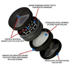Micro Crusher Inc Smoking Girl Laser Etched Design 4pcs Large Size Herb Grinder With FREE Scraper Item # ETCH-G020817-1