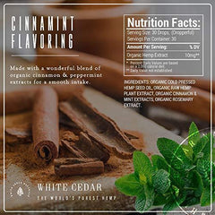 Organic Hemp Oil Extract for Pain & Stress Relief (300MG), Cinnamint Flavor, Full Spectrum, Blended with Organic Hemp Seed Oil for Optimal Absorption, CO2 Cold Extracted, Kosher, Non-GMO, 1oz.