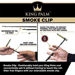 King Palm Bundle - Tobacco & Chemical Free Super Slow Burning 100% Real Leaf King Rolls (2) + Slim Rolls (3) + 10” X 8” Metal Rolling Tray + Smoke Clip (1) + Smoke Ring (1) + Snuffer (1)