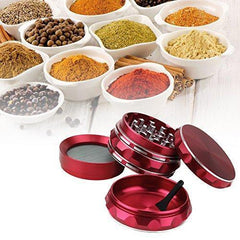 Fancystyle Grinder Polygon 4 Pieces Herb Grinder Spice Grinder Spice Mill with a Pollen Scraper (Red)